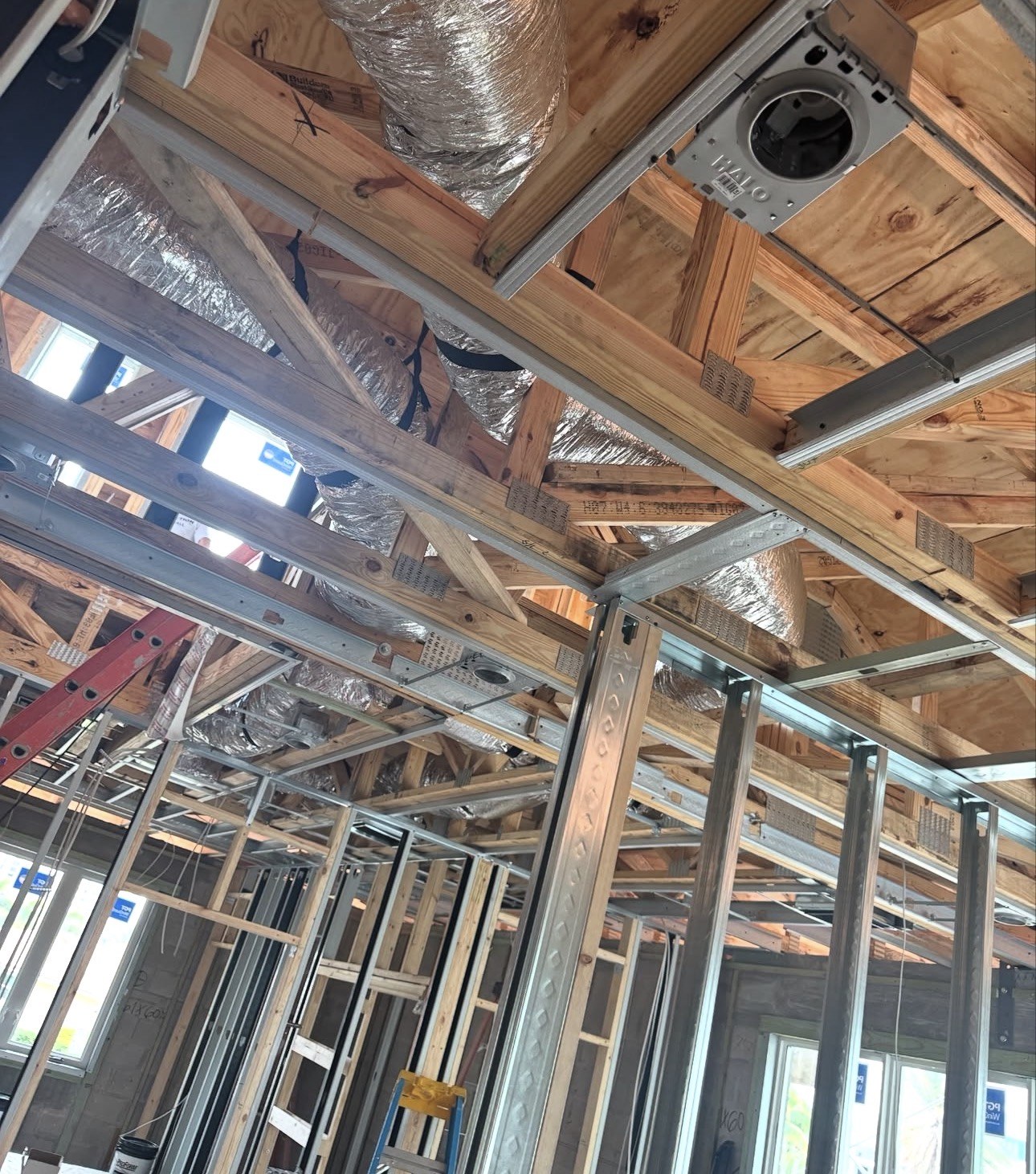 Attic ductwork and equipment setup